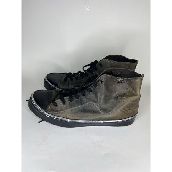 7 for all mankind Chukka Boots Men Size 11.5 Green Leather - Picture 6 of 14